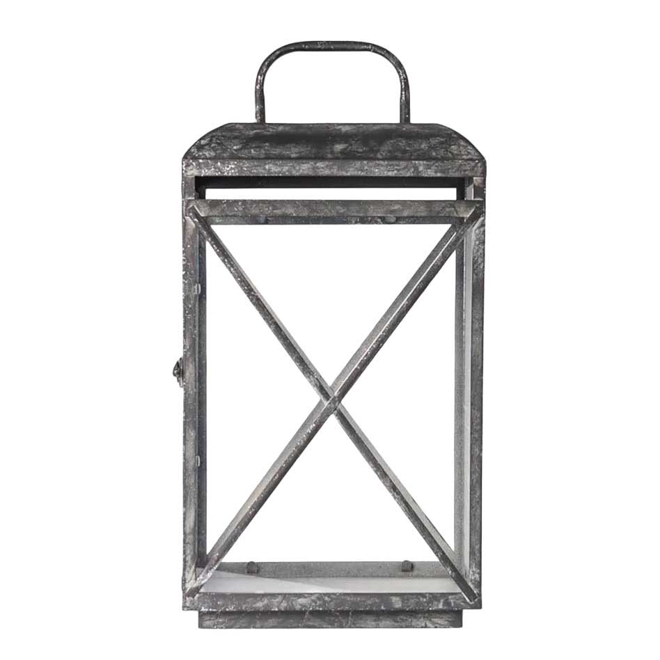 French Country Jardin Lantern Large Aged Grey