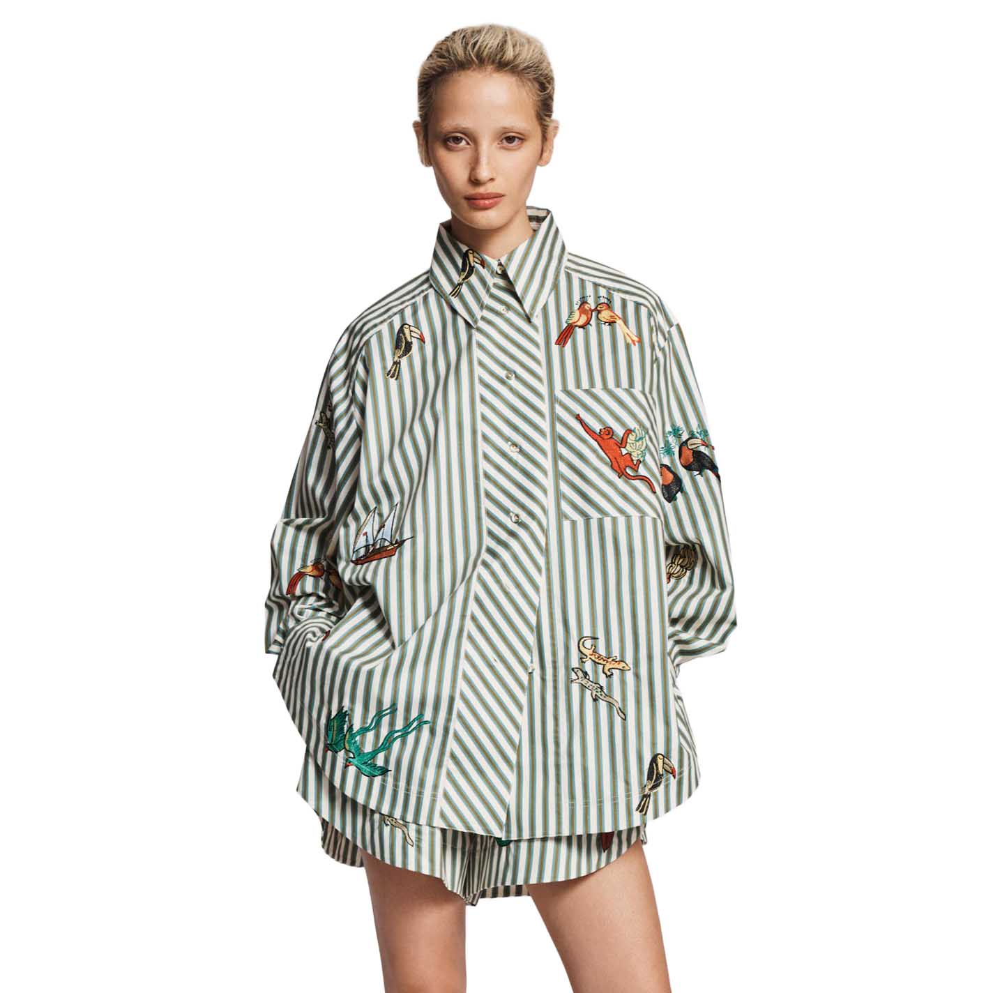 AL&Eacute;MAIS Bisou Embroidered Long Sleeve Shirt