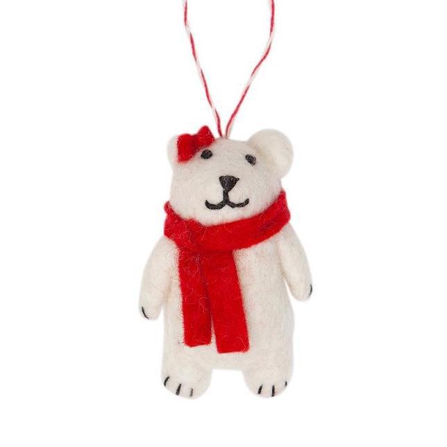 Gifted Hands White Bear Decoration
