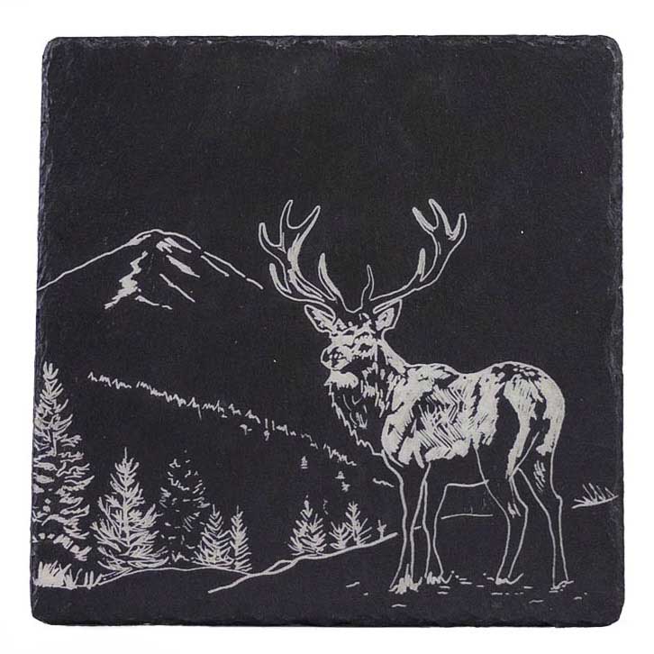 Selbrae House Slate Pot Stand -Scenic Stag