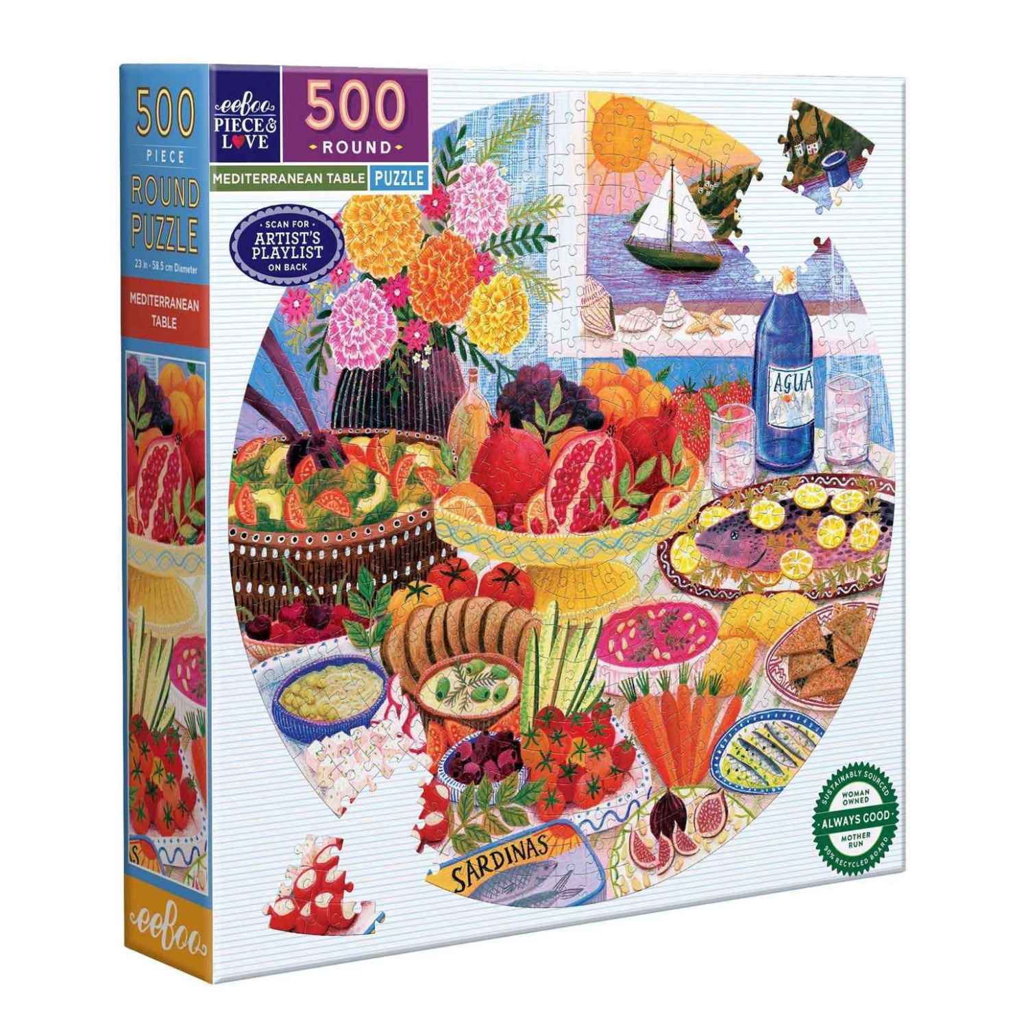 Eeboo Mediterranean Table Rd Puzzle 500pc