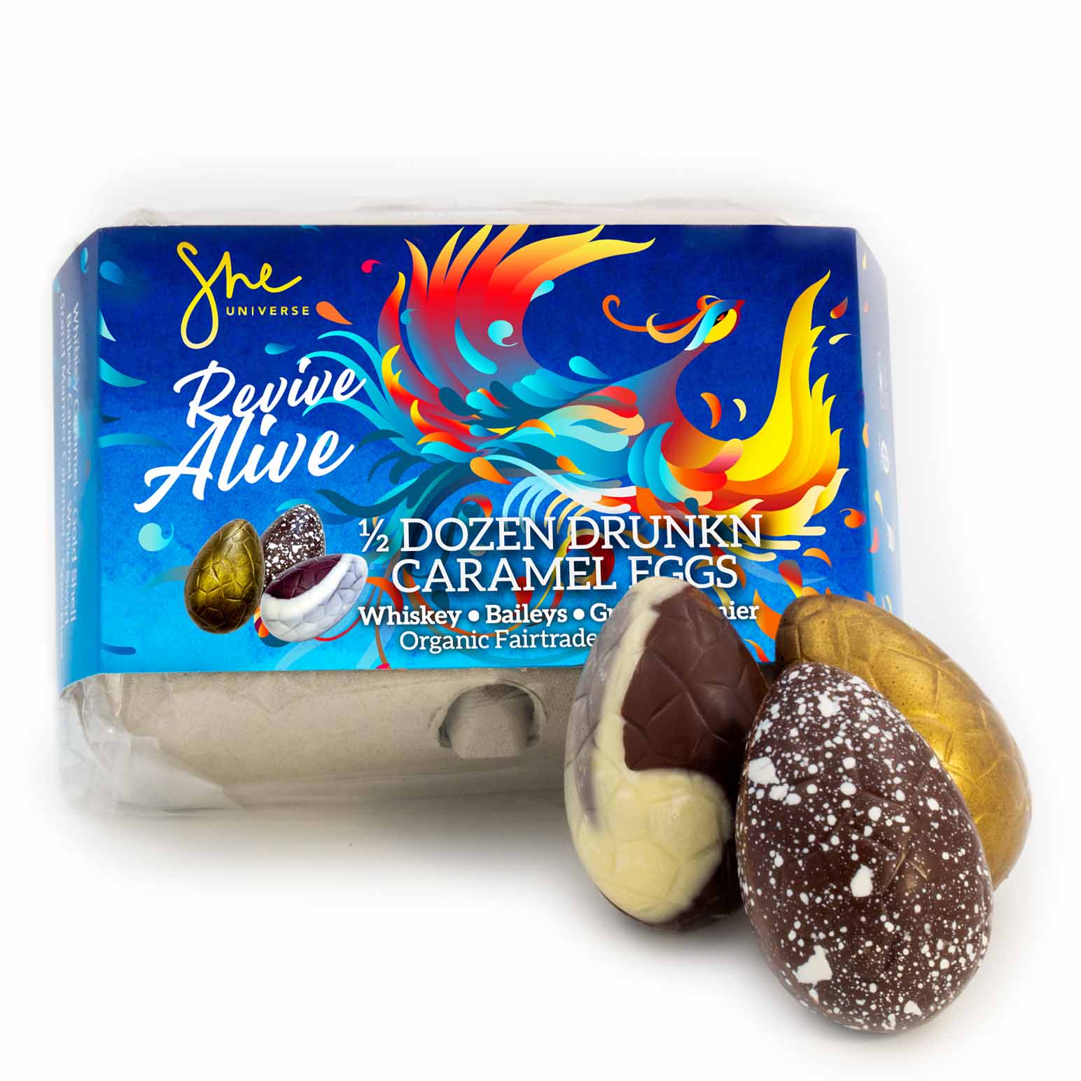 She Universe 1/2 Dozen Drunkn Caramel Easter Eggs 285g