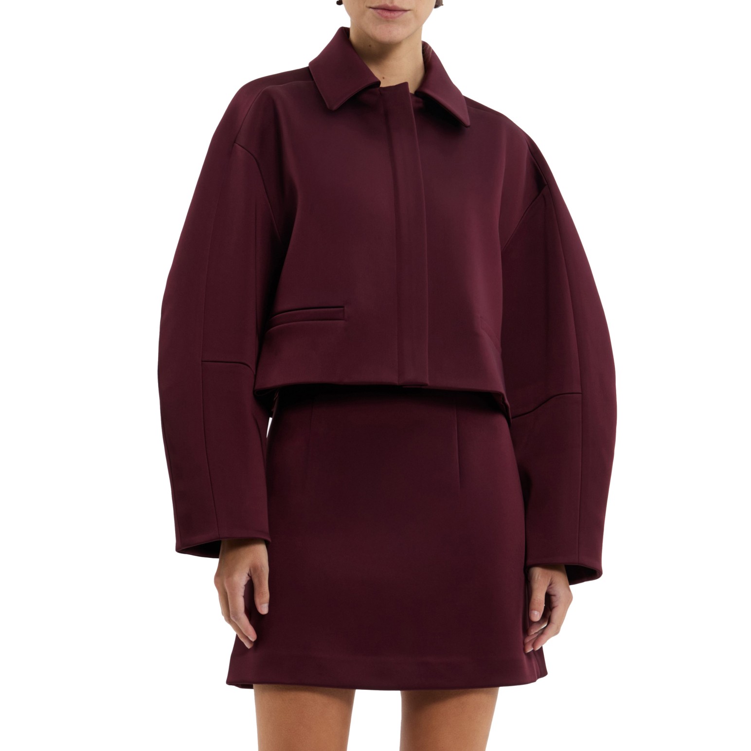 Rebecca Vallance Merlot Cropped Jacket