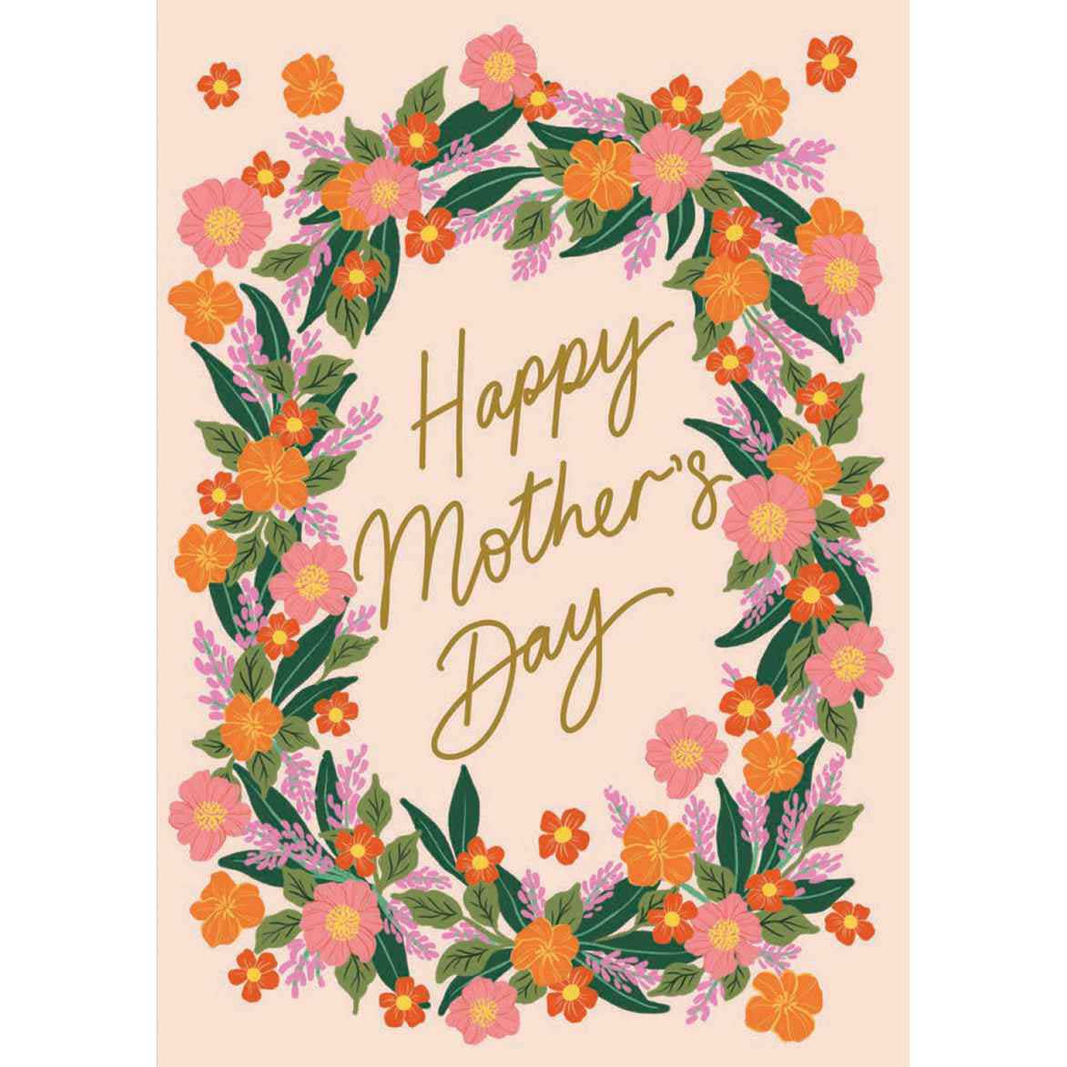 Image Gallery Apurva Floral Full Wreath Mother's Day Card