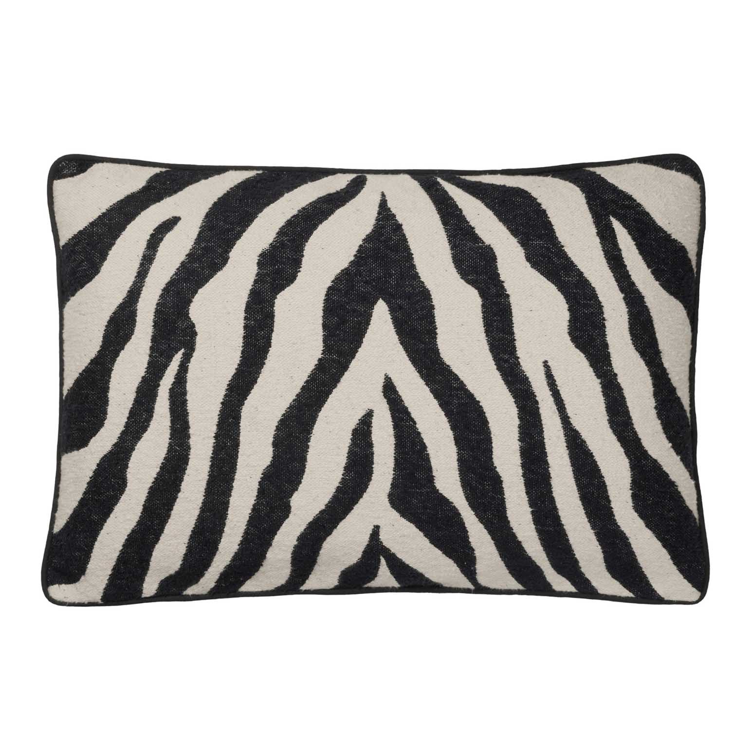 Broste Cushion Cover Zebra + Cushion Inner - Black/Light Beige 40x60