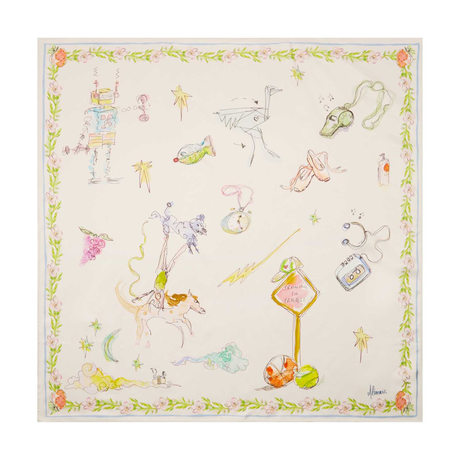 ALÉMAIS Court Silk Scarf