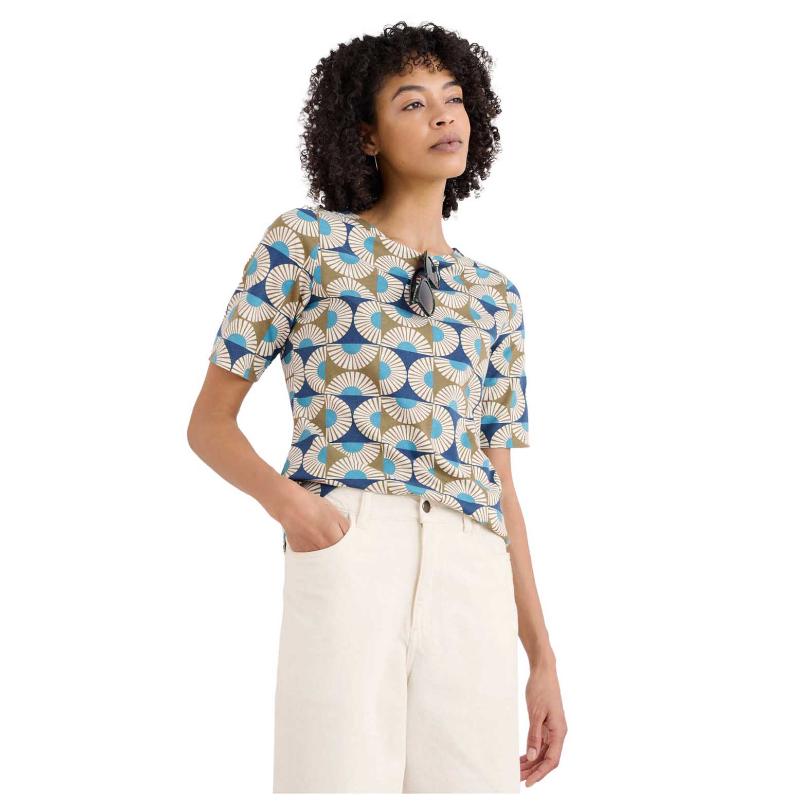 Seasalt Cornwall Poisson T-Shirt Sun Geo Poseidon