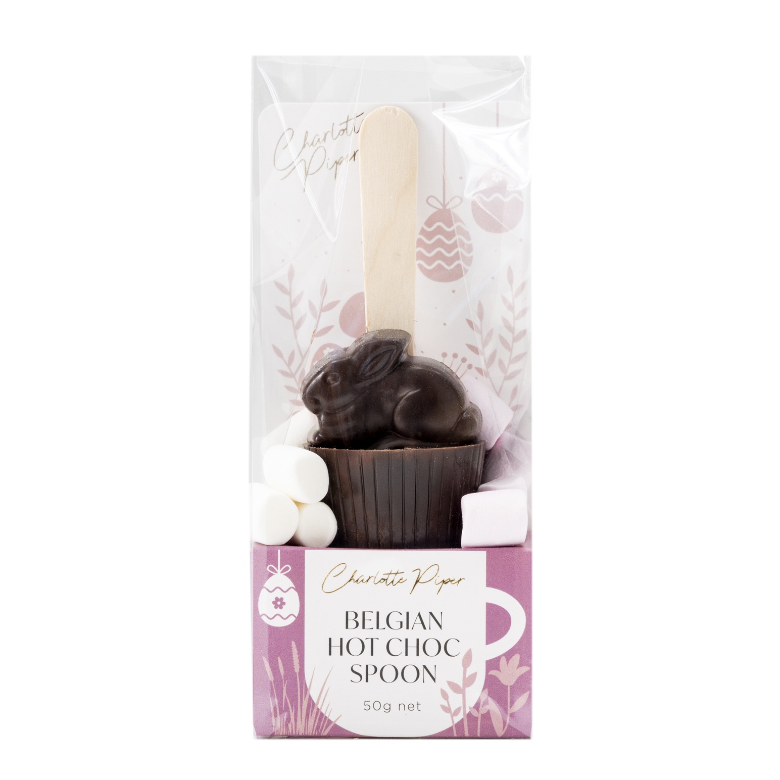 Charlotte Piper Hot Choc Dark Chocolate Bunny Spoon 50g