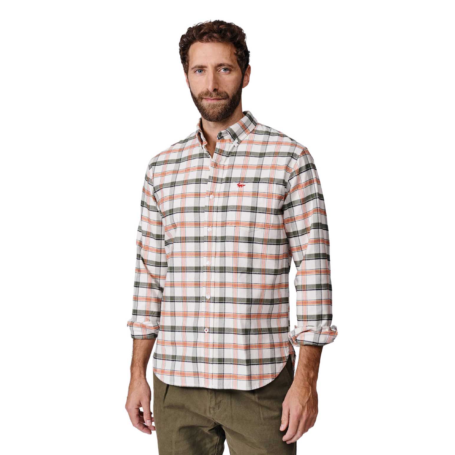 Aubin Merton Brushed Oxford Button Down Shirt
