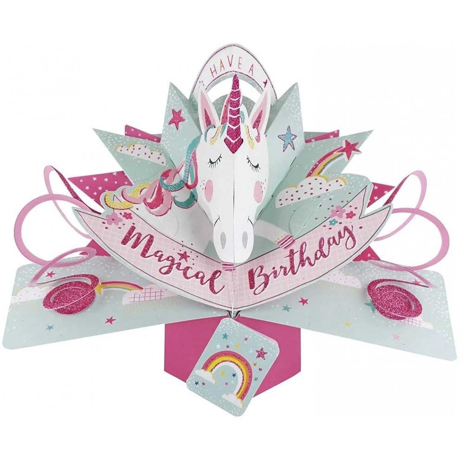Antics Birthday Unicorn Pop Up Card