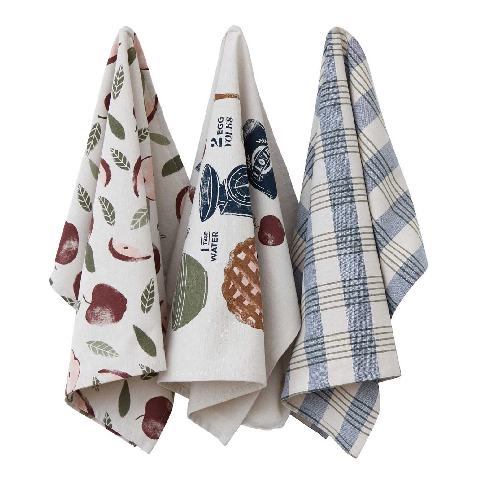 Wallace Cotton Apple Grove Tea Towels Set Of 3