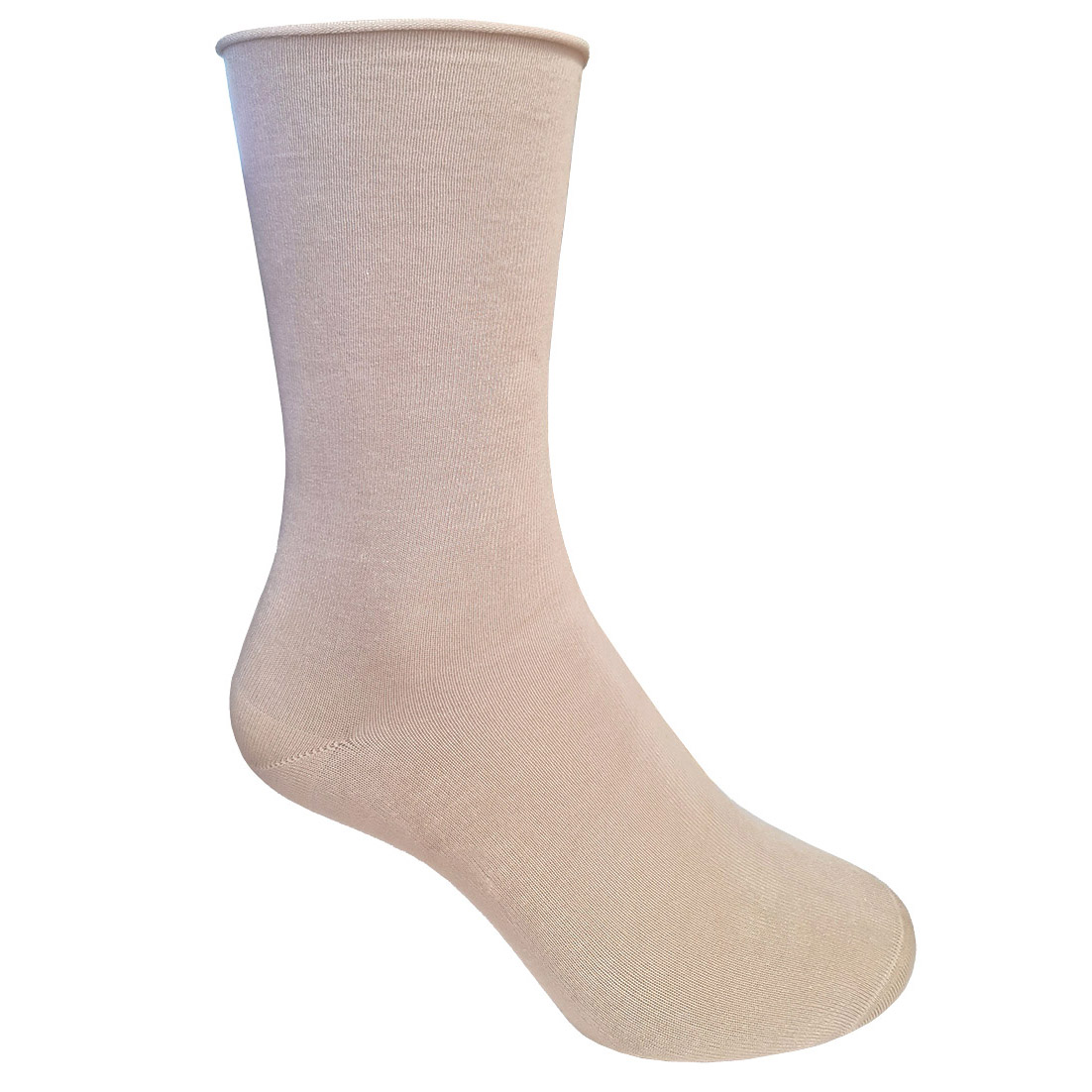 Designer Textile Crew Roll Top Sock