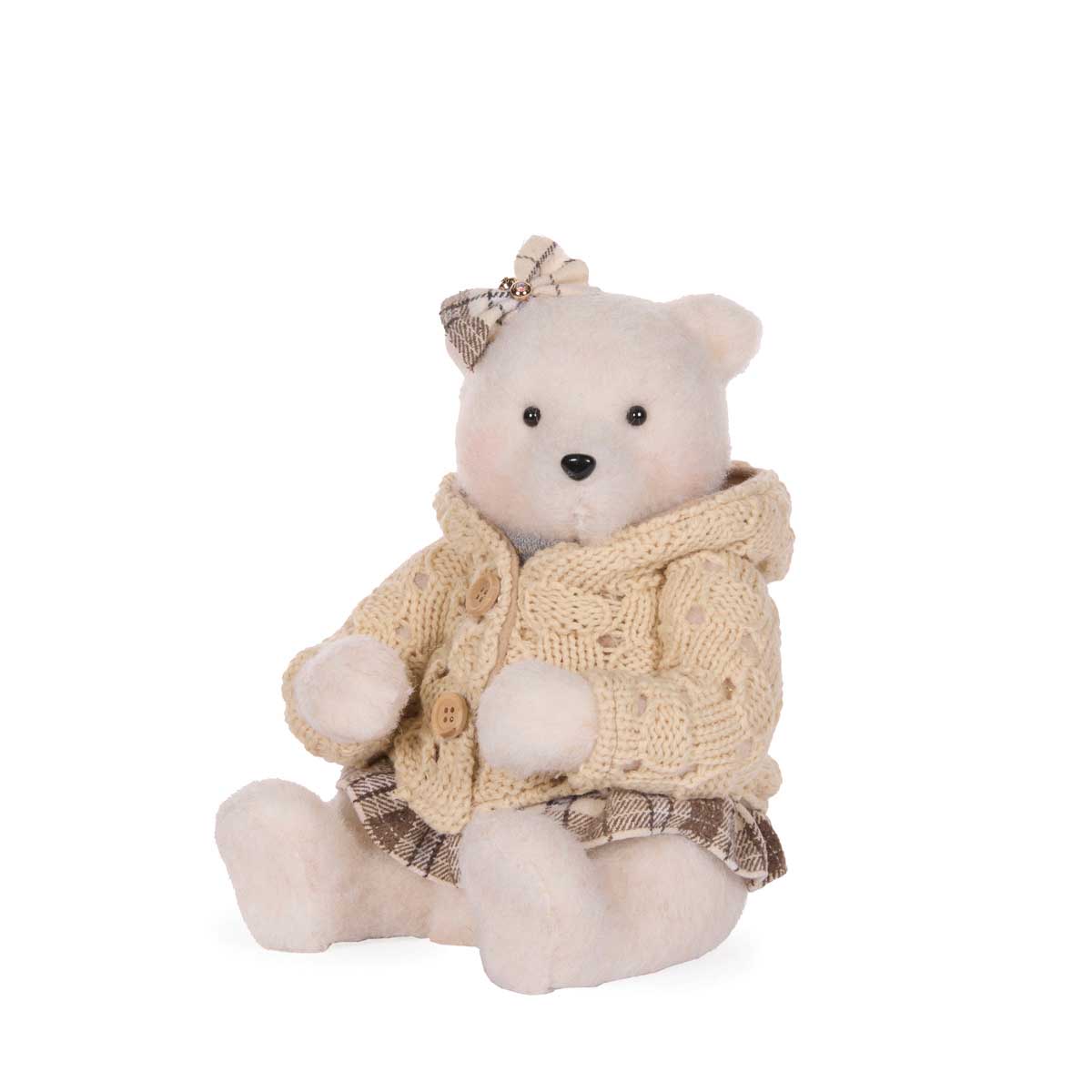 Holly & Ivy Frosted Knitted Mr Bear Sitting