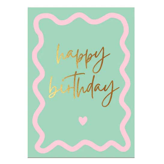 Elm Paper Wavy Birthday Mint Card