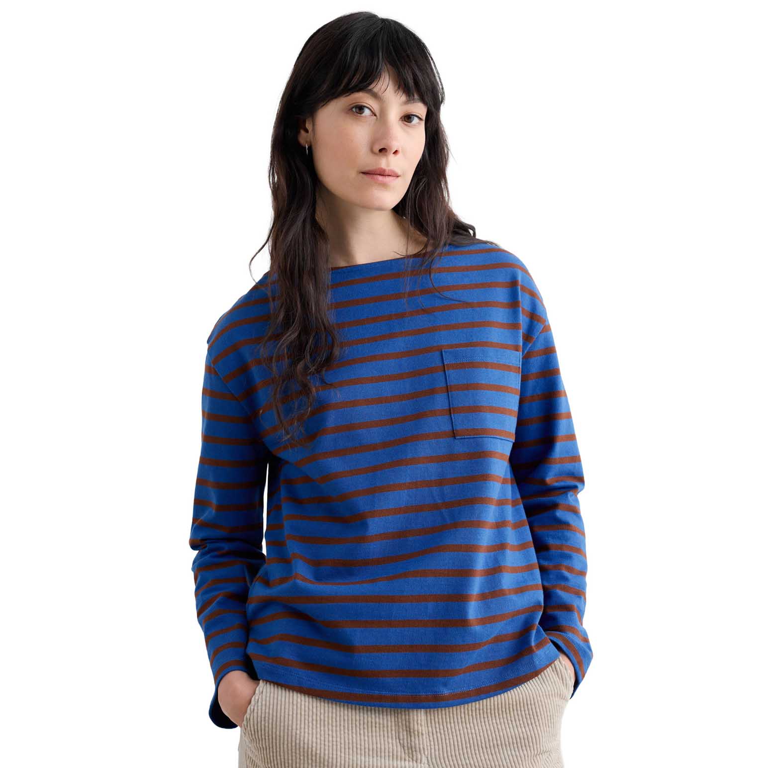 Seasalt Cornwall Beach Boat Top Breton Ink Cocoa