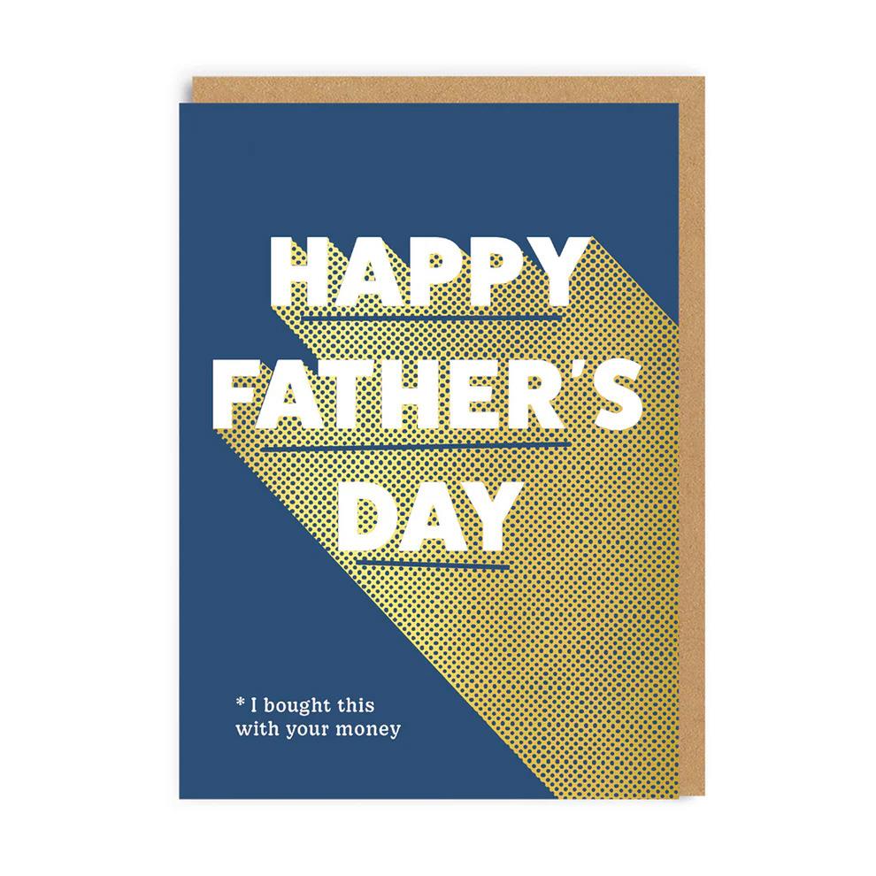 Ohh Deer Happy Father's Day Typographic Foil Card