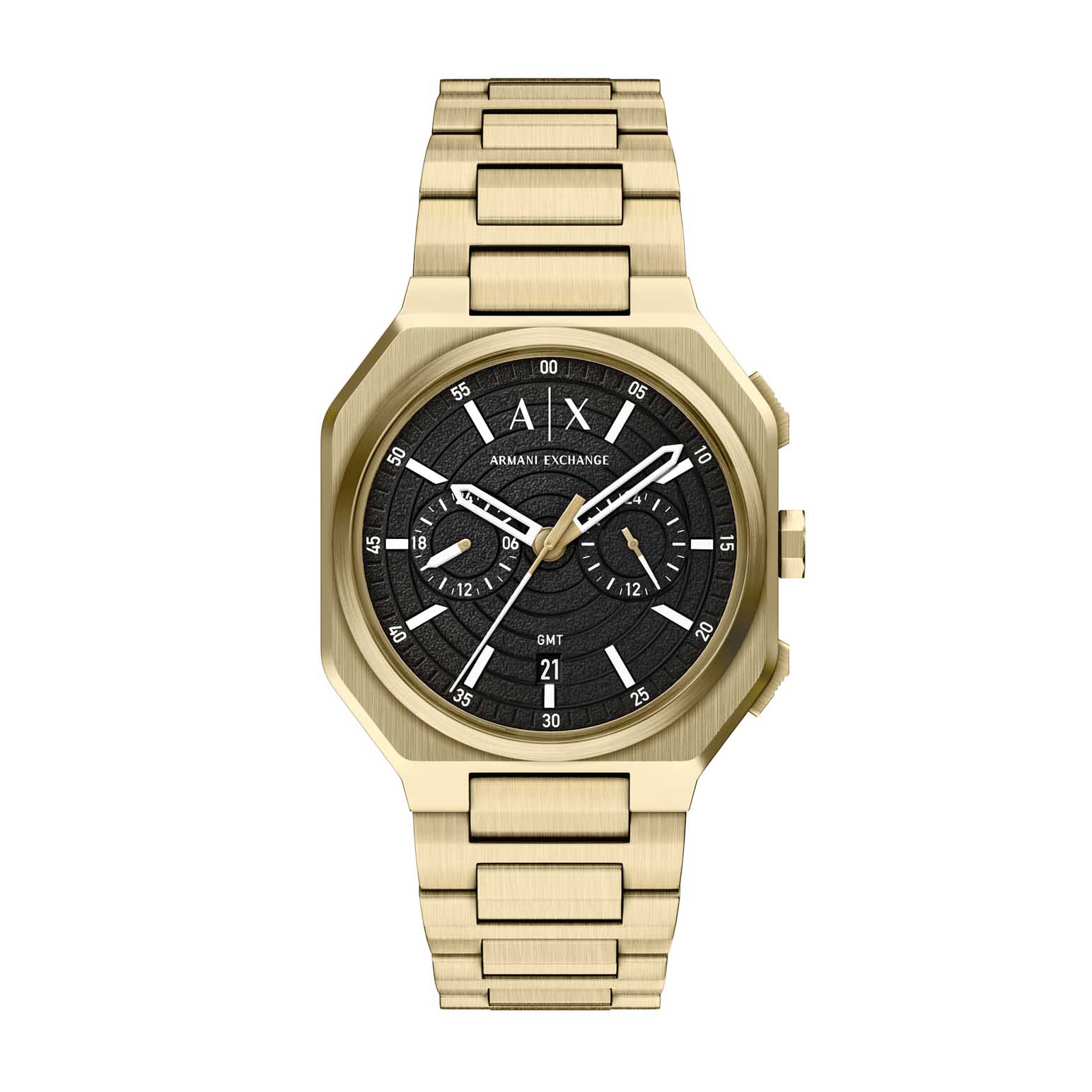 Armani Exchange Bass Dual-Time Gold-Tone Stainless Steel Watch