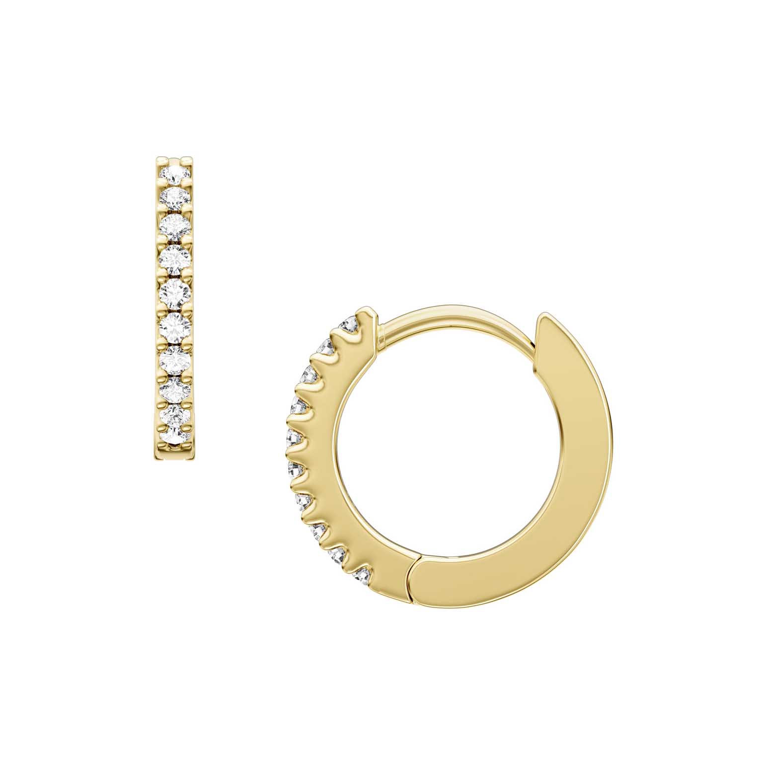 Fossil Ellis Pav&eacute; Glitz Gold-Tone Brass Hoop Earrings