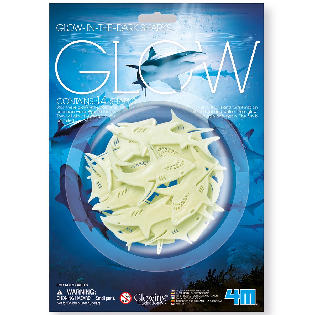 Voodle Glow In The Dark Sharks 14 Pack