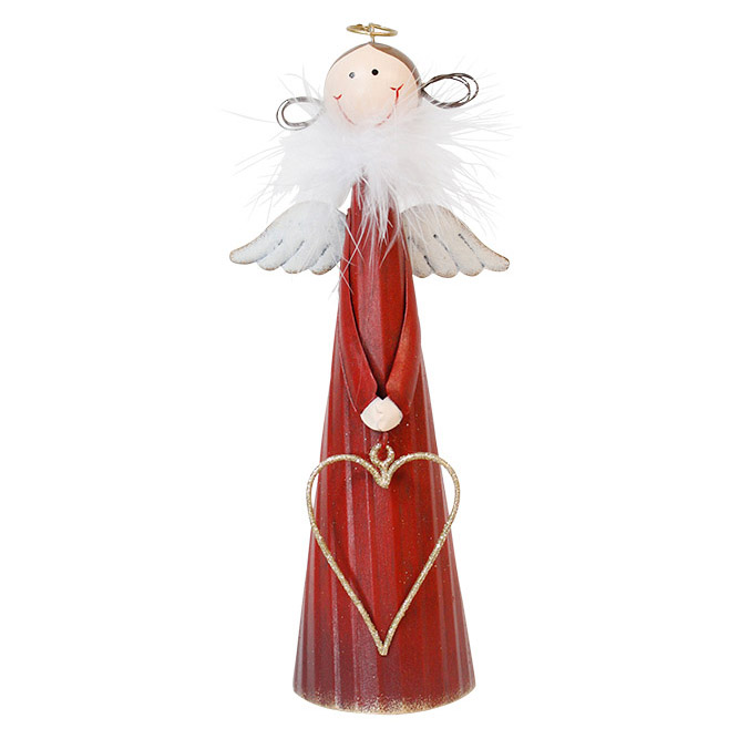 Flower Systems Metal Red Angel With Heart - Small