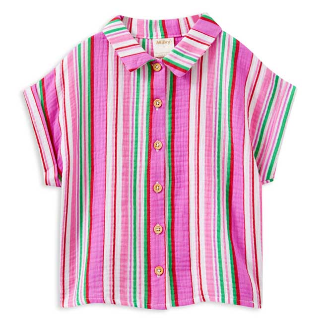 Milky Crinkle Stripe Shirt