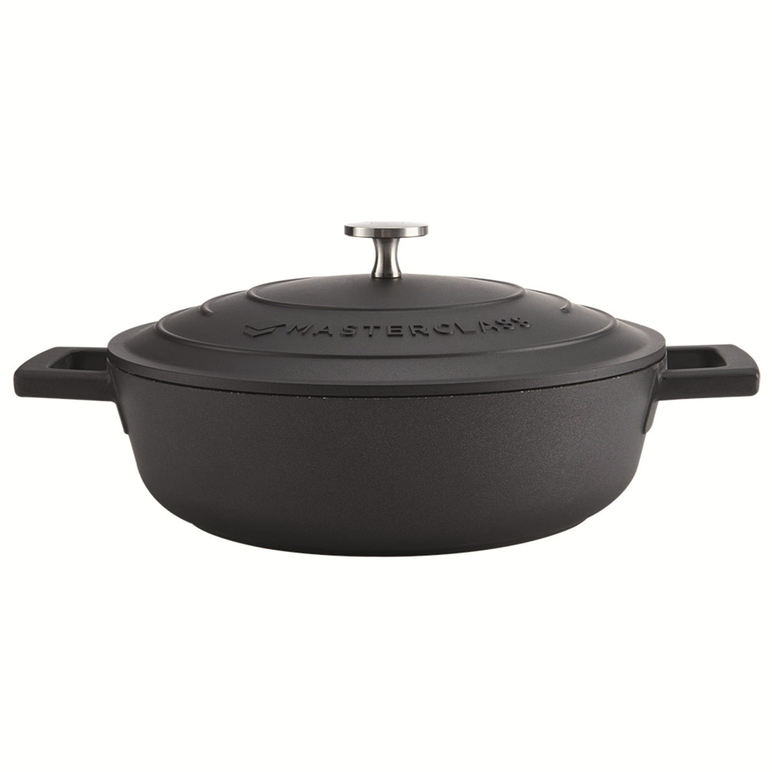 MasterCraft Cast Aluminium Shallow Casserole Dish Gift Boxed 24cm - Black