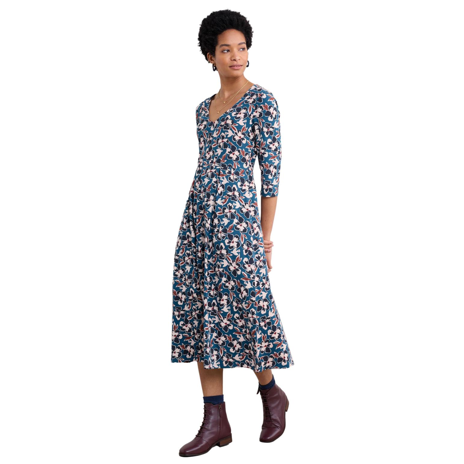Seasalt Cornwall Helena Dress Bird Flower Galley