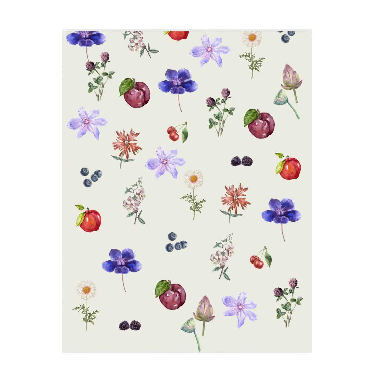 Lettuce Flower Fruit Arrangement Tea Towel