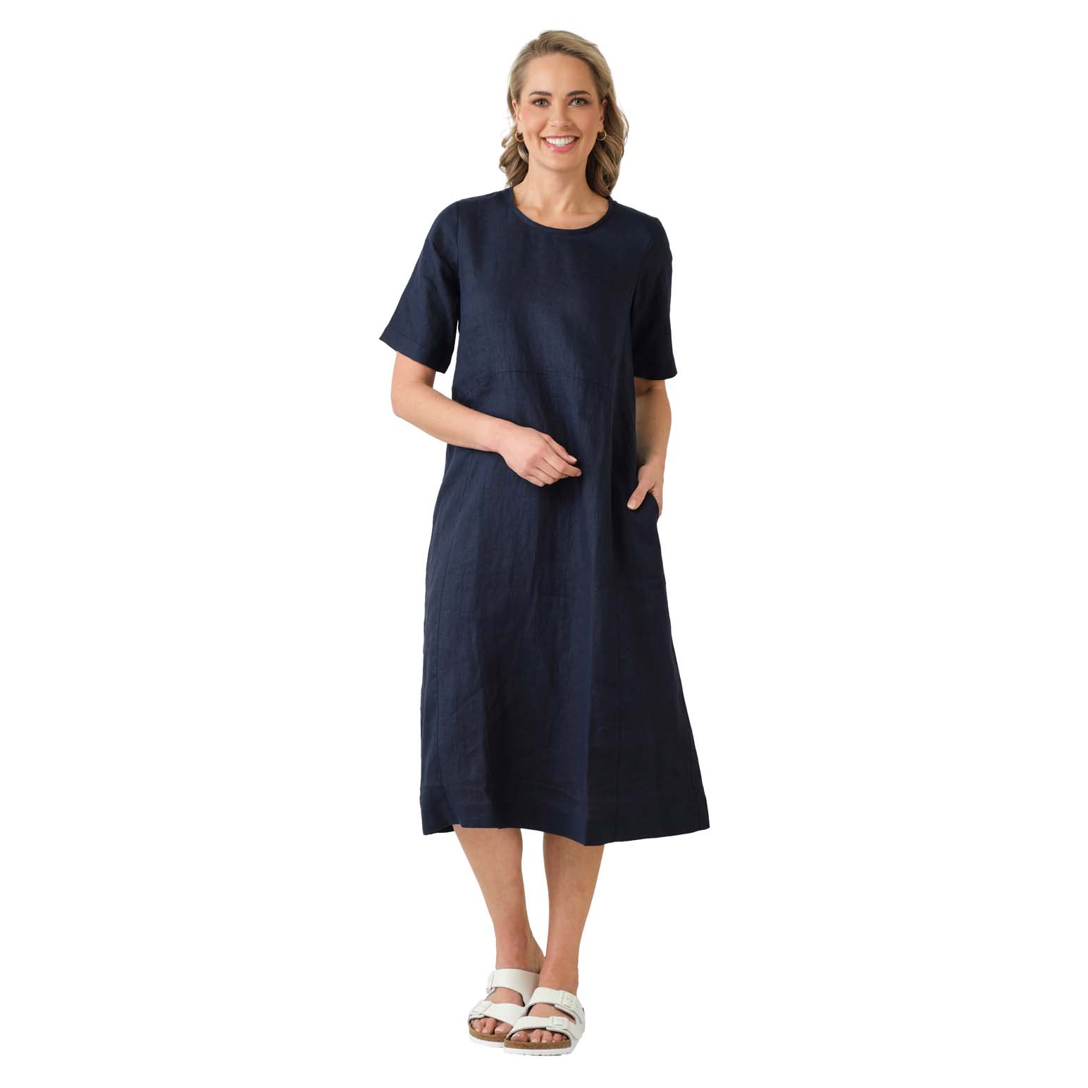 B Essentials Linen Midi Dress