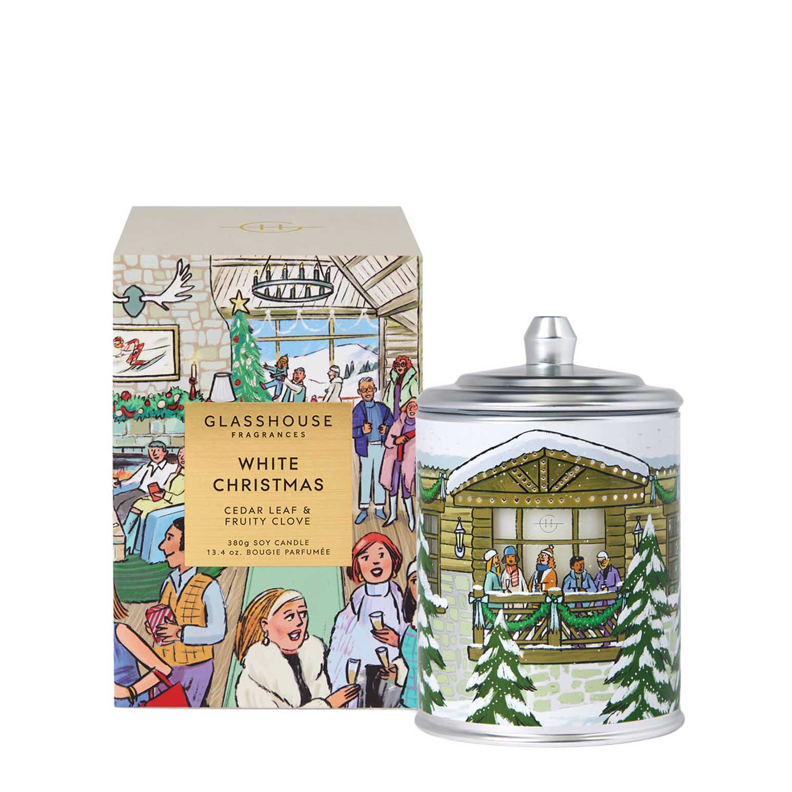 Glasshouse Fragrances White Christmas Soy Candle 380g