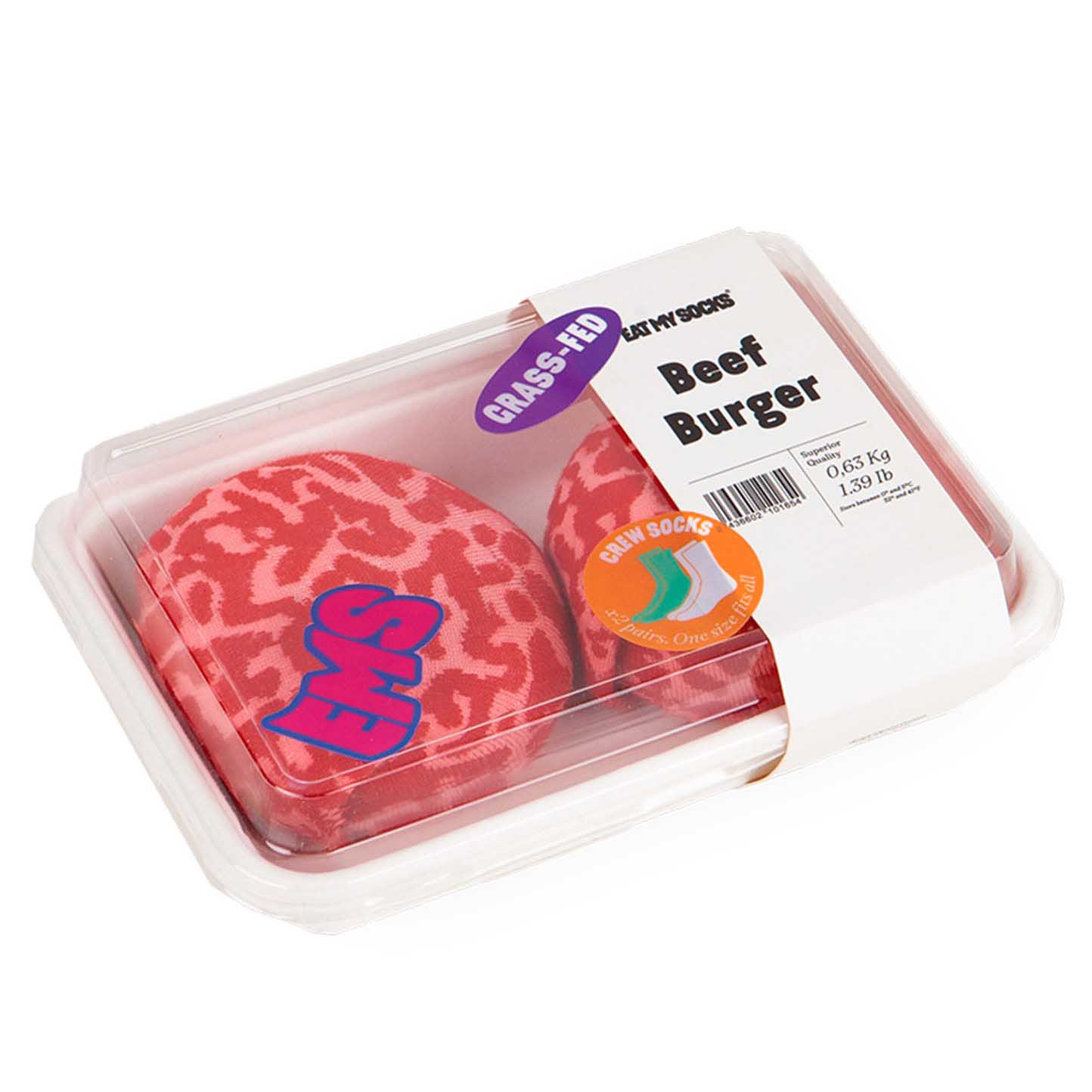 Eat My Socks Beef Burger Socks 2 Pairs