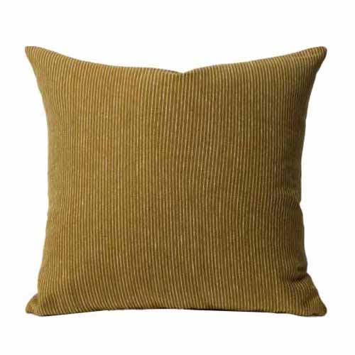 Città Fine Striped Linen Cushion Cover 55x55cm - Caper