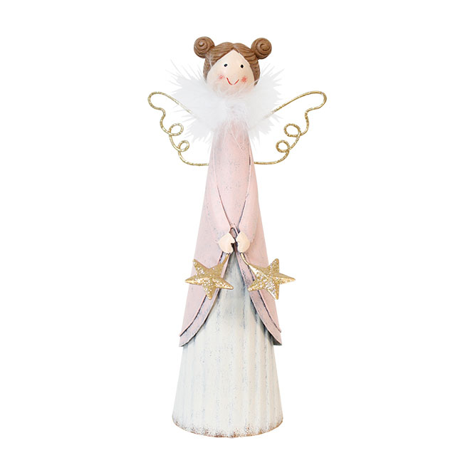 Metal Pink Angel With Stars Small