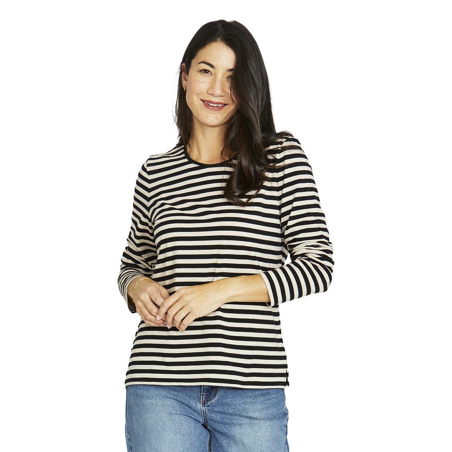 Jump Stripe Crew L-S Tee