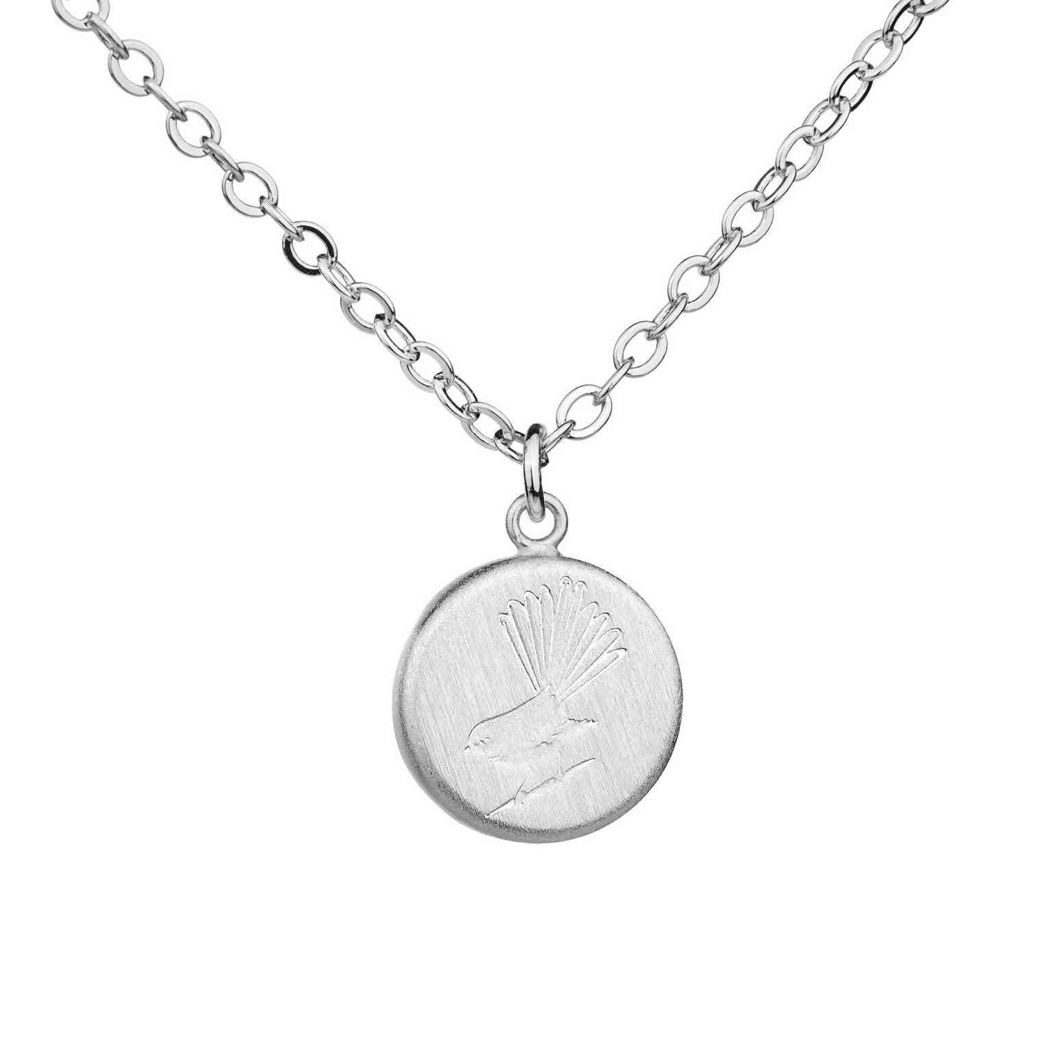 Little Taonga Round Fantail Necklace - Silver