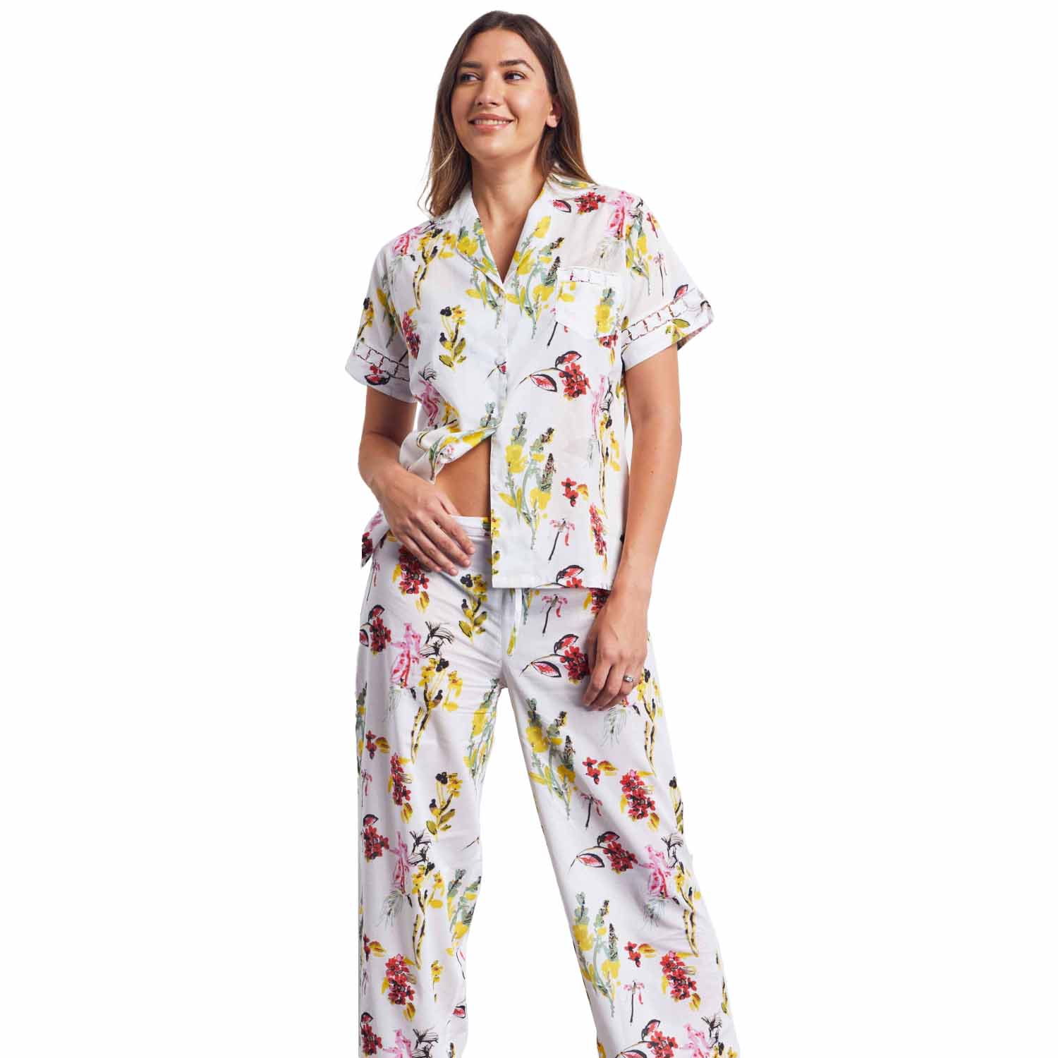 Cottonreal Long Stem Flora Button Pj Set