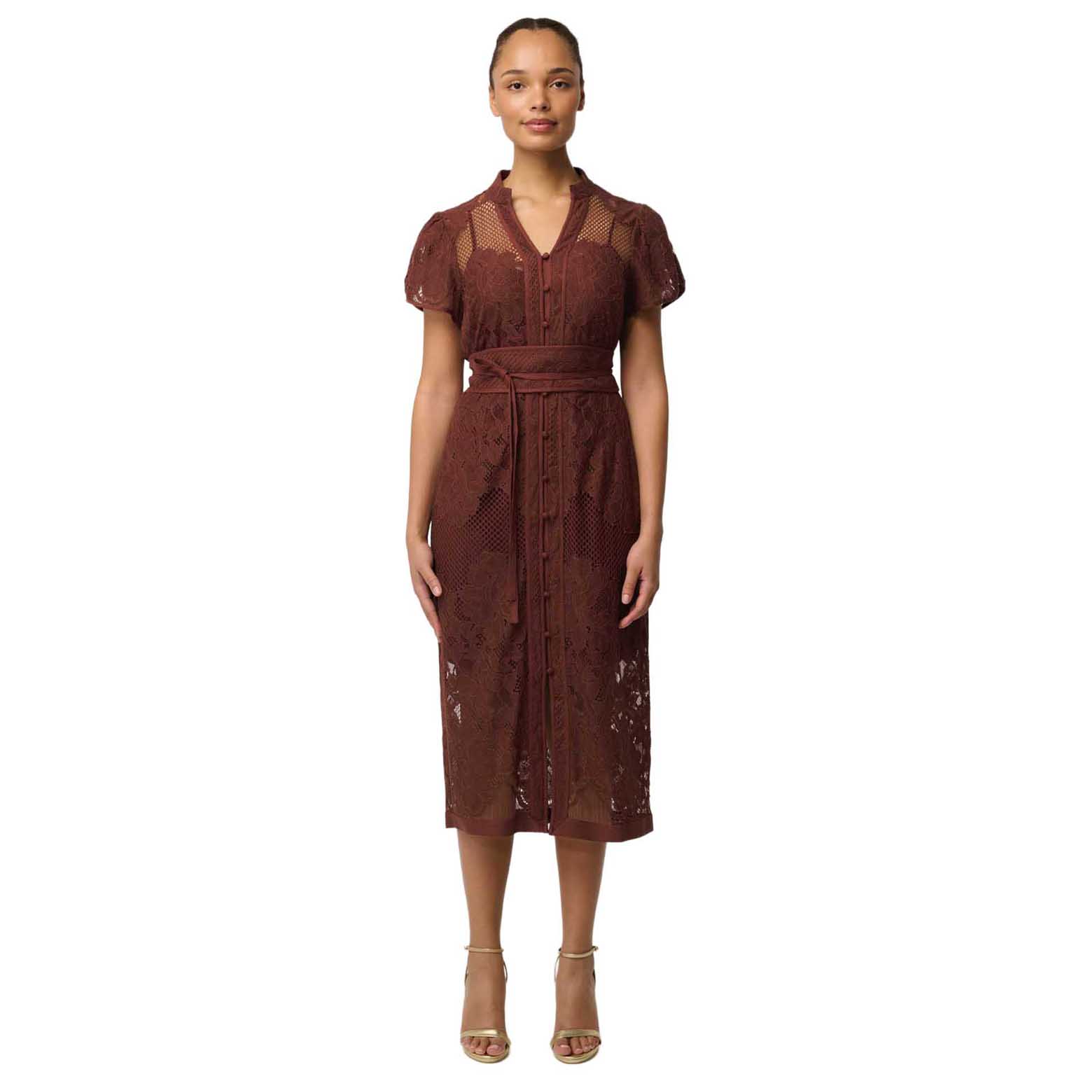 OnceWas Solene Placement Lace Dress
