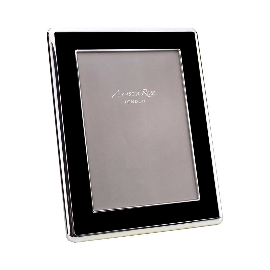 Addison Ross 5x7 Enamel & Silver Photo Frame 30mm - Silver & Black
