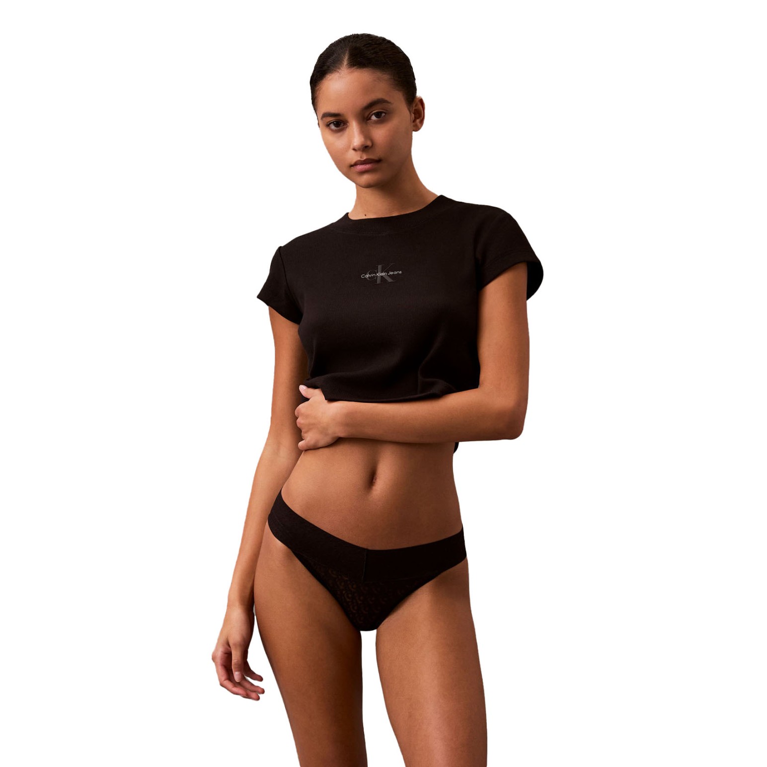 Calvin Klein Microfiber Stretch With Lace Low Rise Bikini
