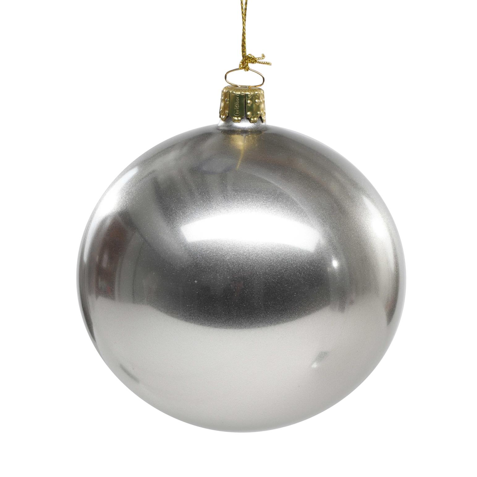 Ballantynes Kent 10cm Bauble, Silver Metallic Uni