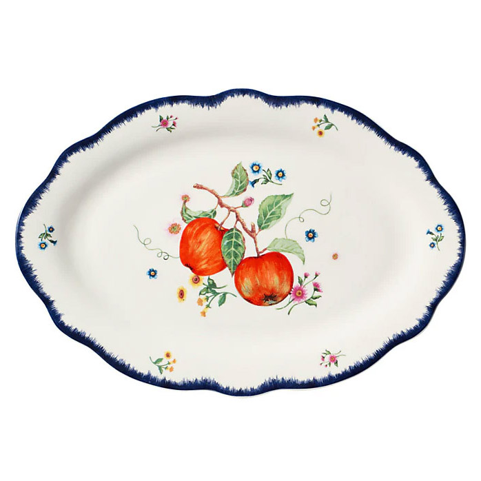 Casa Domani Frutta Scallop Oval Rim Platter 35x24cm Gift Boxed