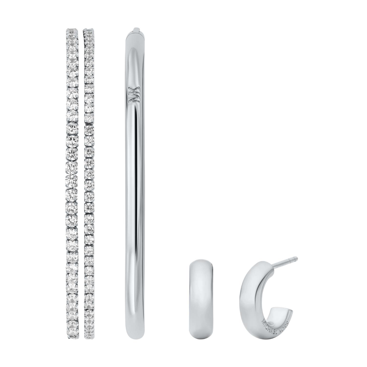 Michael Kors Platinum-Plated Brass Bracelet & Earrings Set