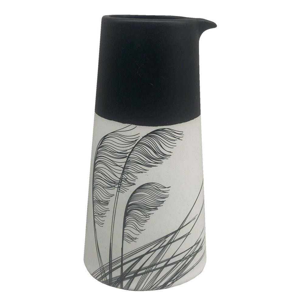 Jo Luping Toetoe Black On White Jug