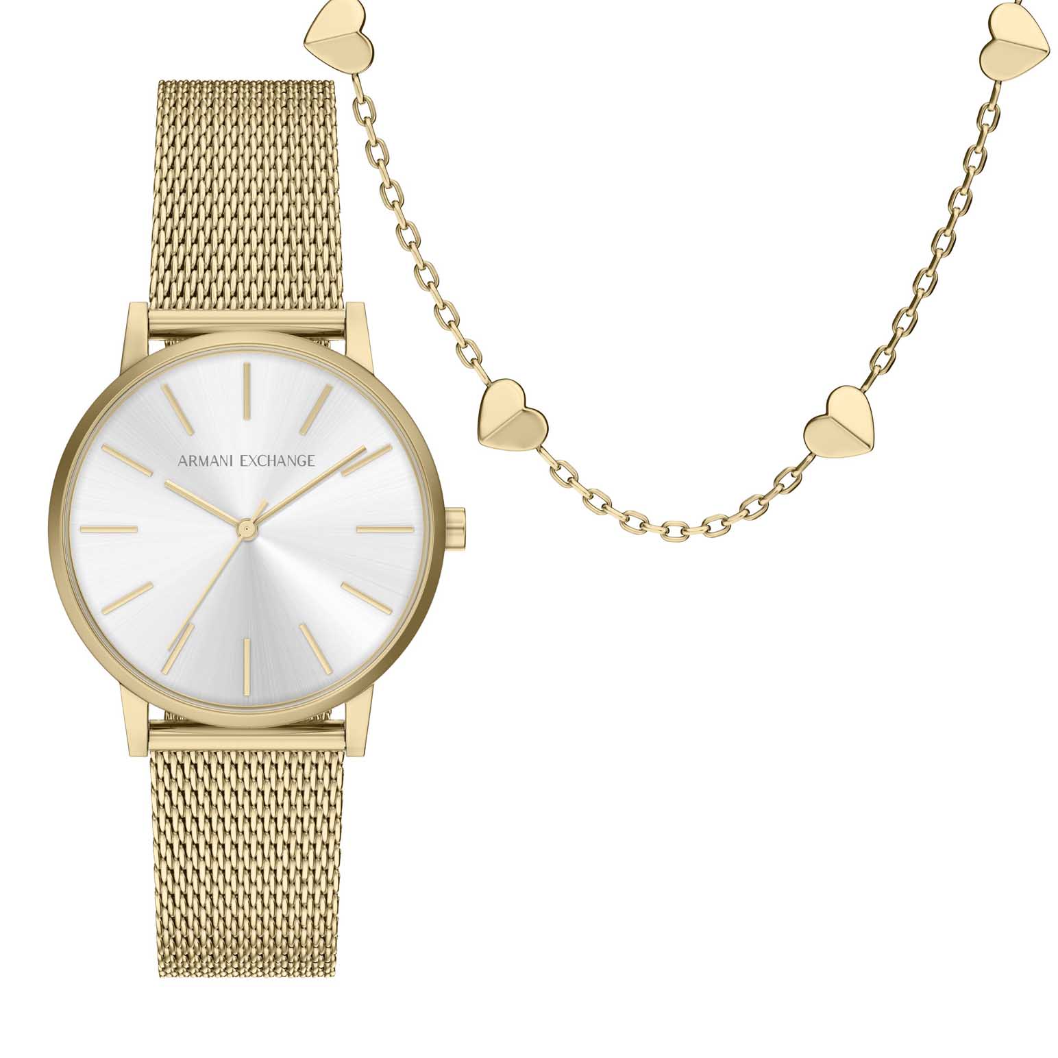 Armani Exchange Three-Hand Gold-Tone Stainless Steel Watch Set
