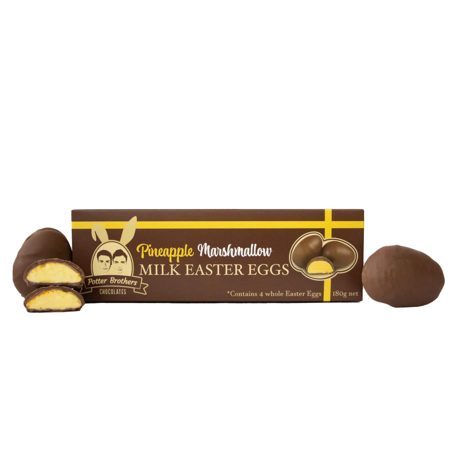 Potter Brothers Milk Chocolate Pineapple Easter Eggs 4 Pack 180g