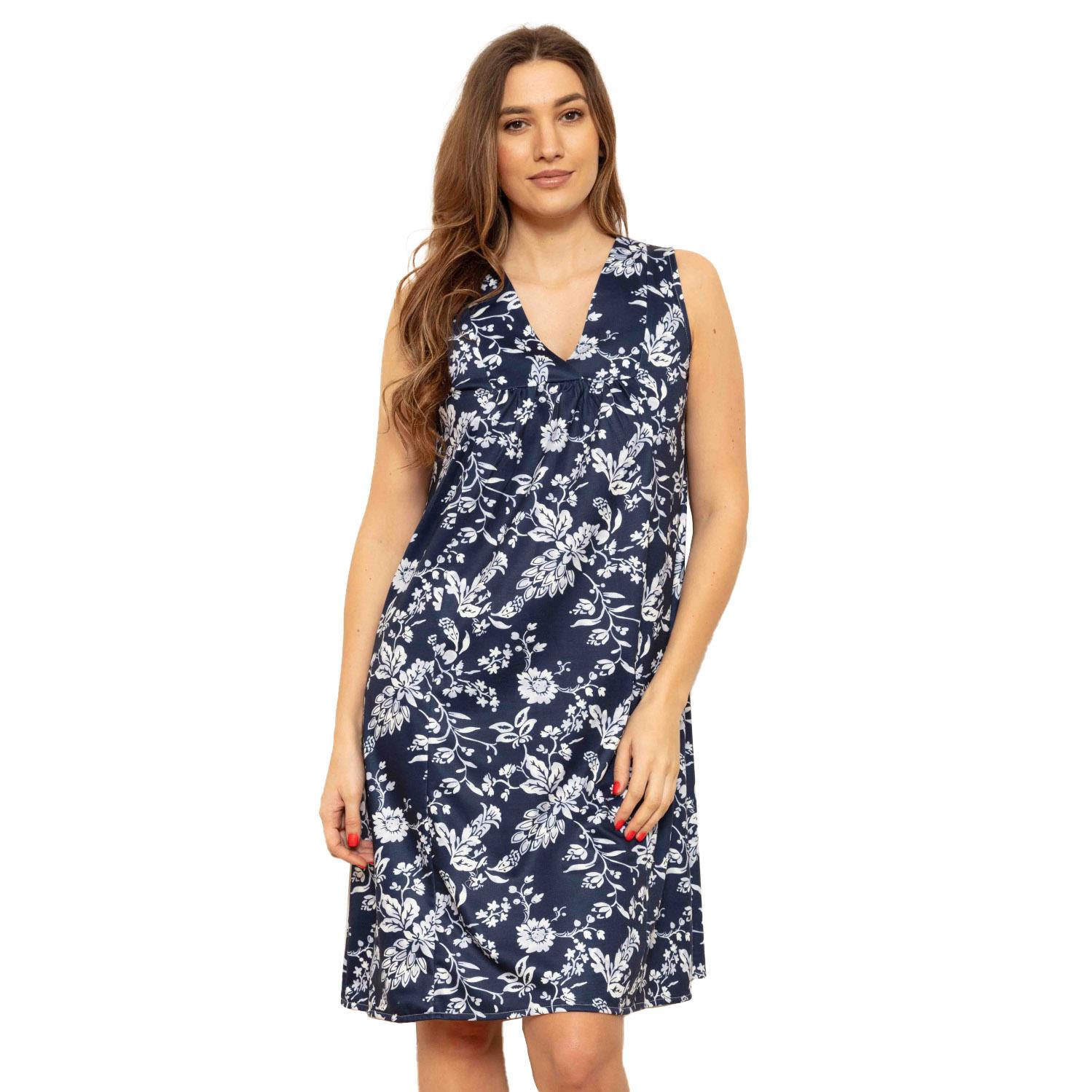 Cottonreal Midnight Fern Cotton Fleece Sleeveless Nightdress