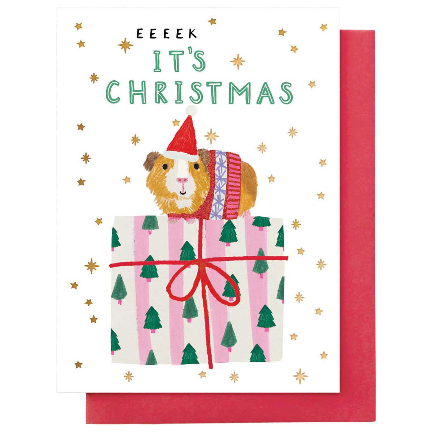 Eeeek It's Christmas Guinea Pig Card