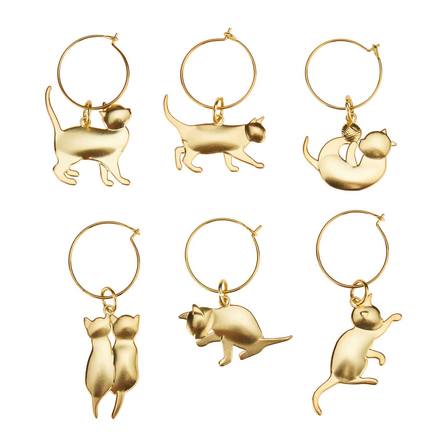 Gold Cat Wine Charms By Twine&reg;