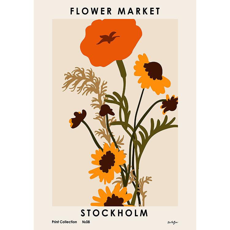Flower Market Stockholm A2 Framed Print