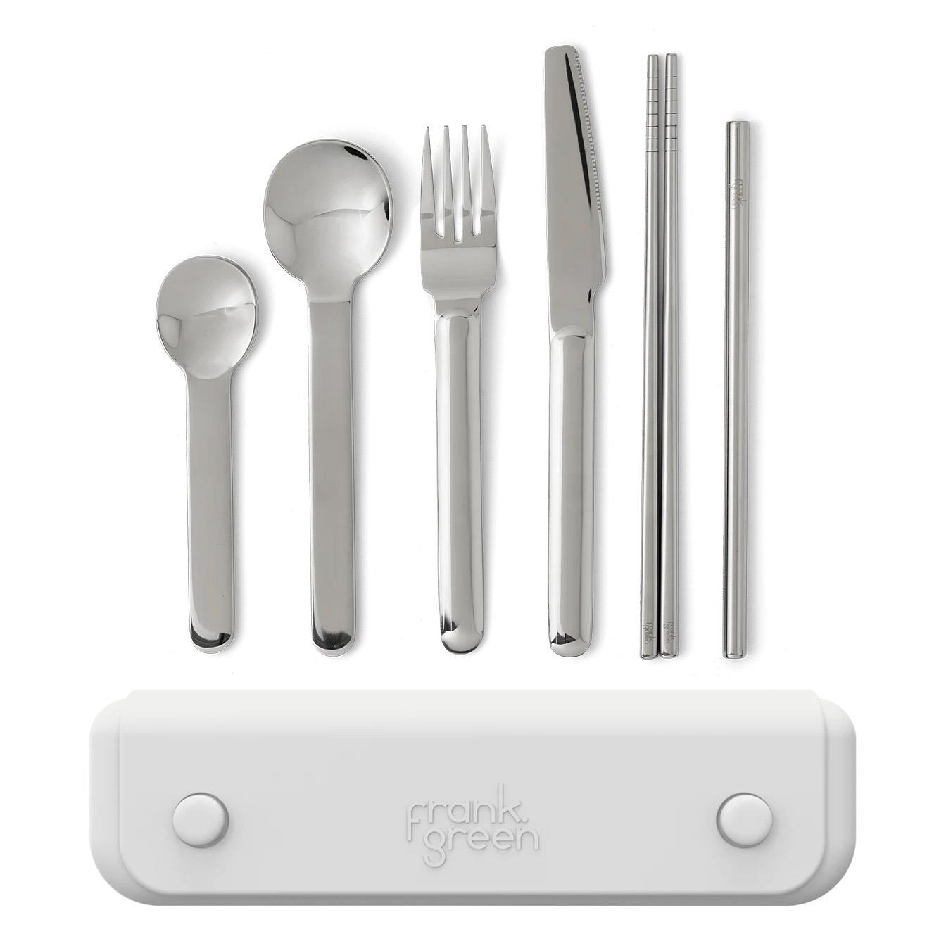 frank green 6 Piece Cutlery Set in Silicone Pouch Cloud